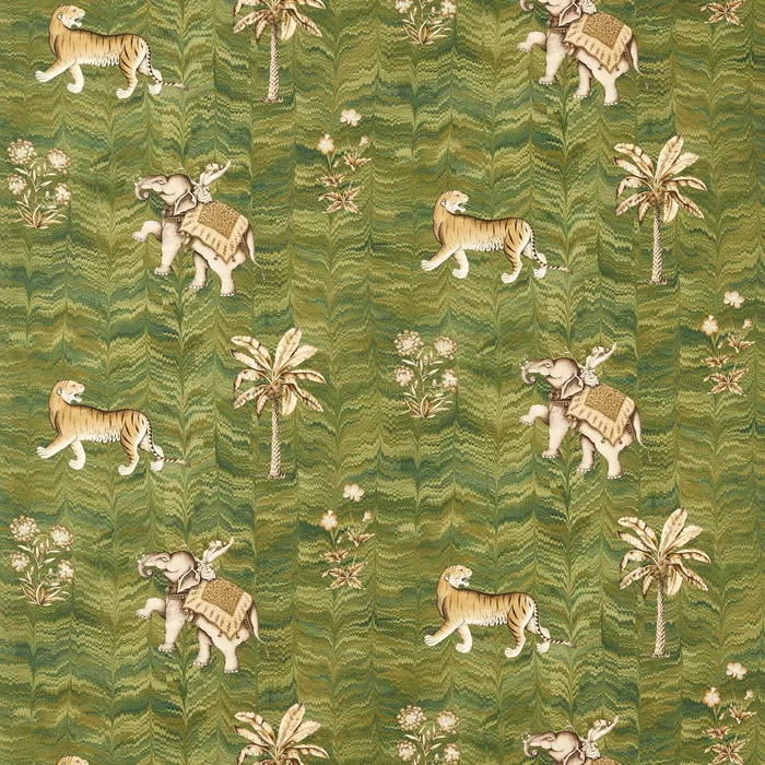 ZOFFANY Jaipur Fabric Abstract , Graphic Deep Moss – ZINF322774