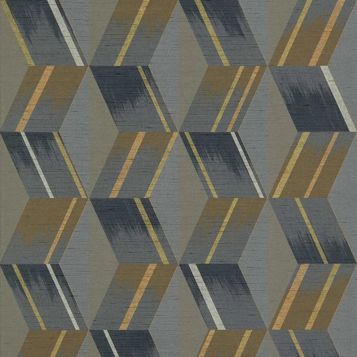 ZOFFANY Rhombi Wallpaper Geometric Anthracite Gravure Wide Width Vinyl – ZRHW312895