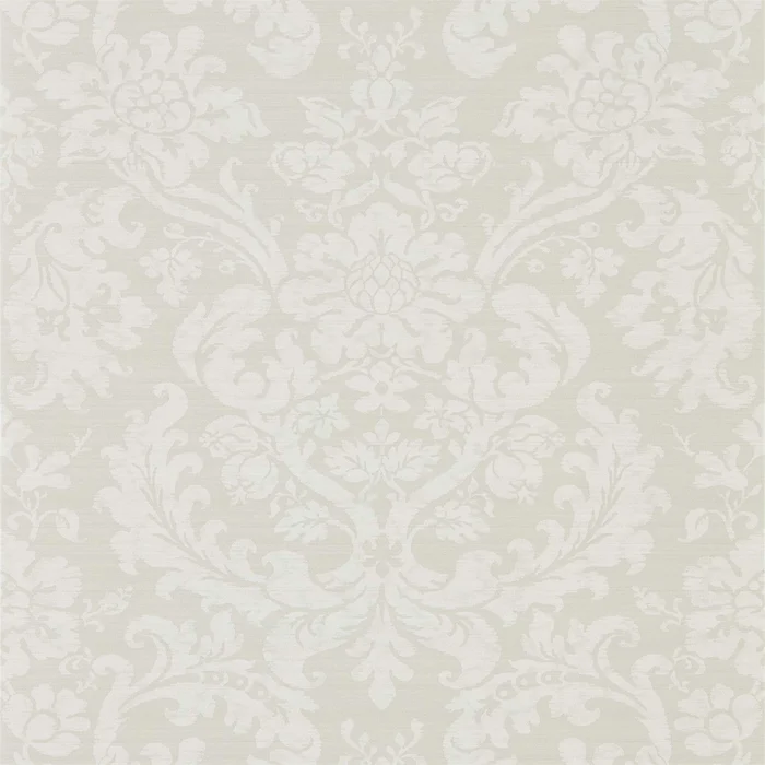 ZOFFANY Tours Wallpaper Damasks Silver Gravure – Wide Width Printed Wallpaper – ZPAL312709